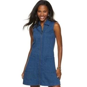 Jean zip mini dress